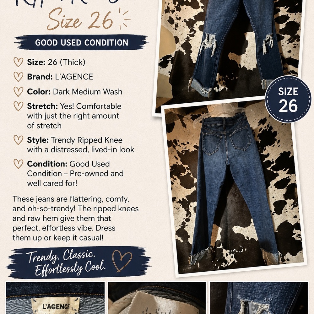 L'AGENCE Dark Medium Wash